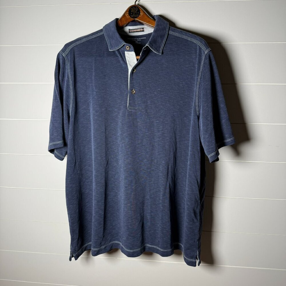Johnston & Murphy Short Sleeve Polo Shirt Size XXL Navy